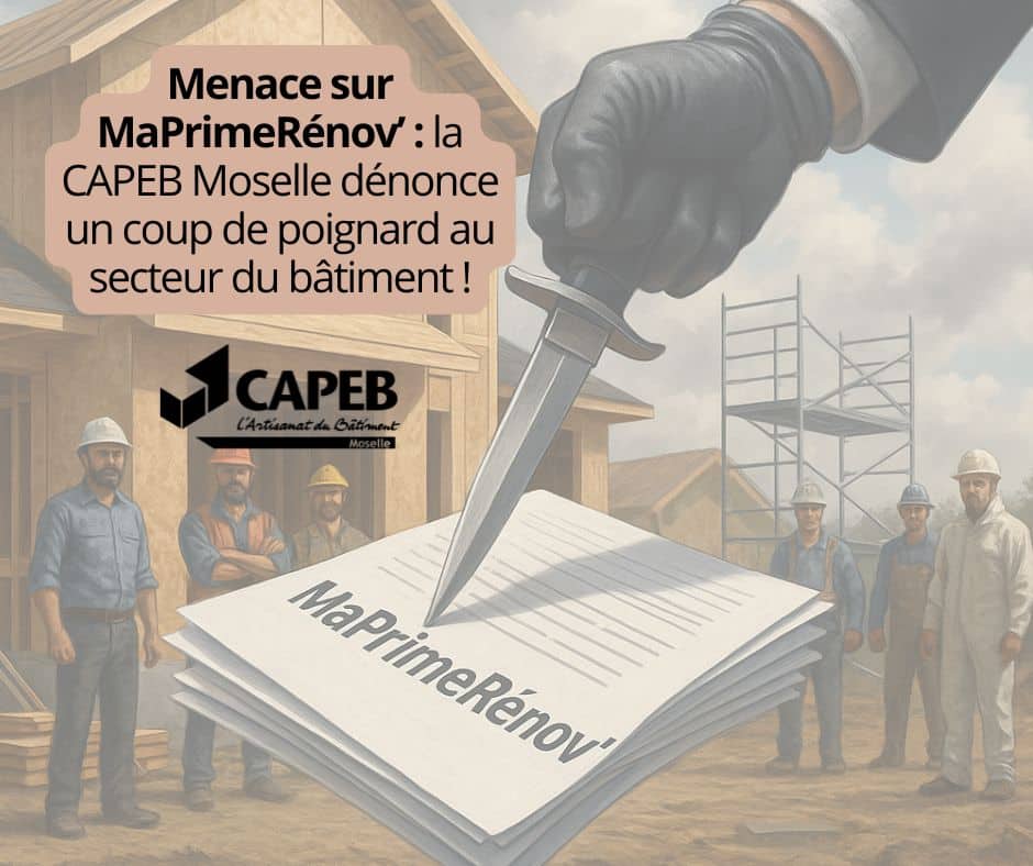 🚫Suspension du dispositif MaPrimeRénov’ :  La CAPEB Moselle dénonce un coup de poignard au secteur du bâtiment !