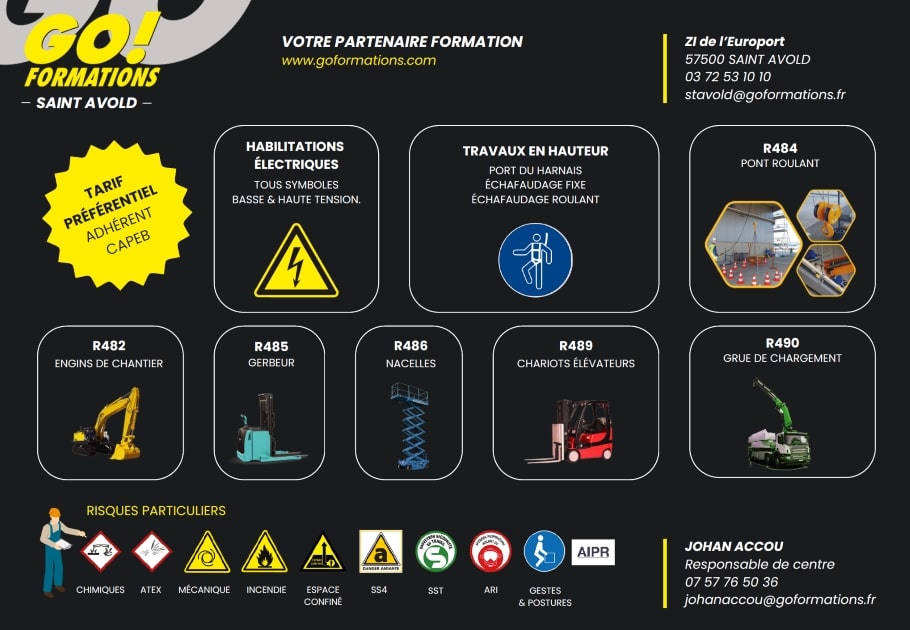 GO! FORMATIONS SAINT-AVOLD Votre partenaire sécurité & compétences en Grand Est
