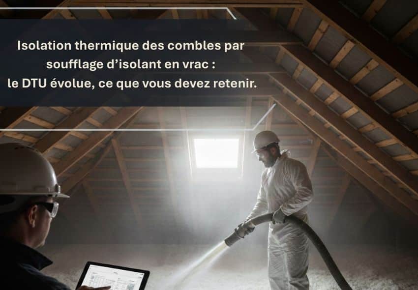 Isolation thermique des combles par soufflage d’isolant en vrac : le DTU évolue, ce que vous devez retenir