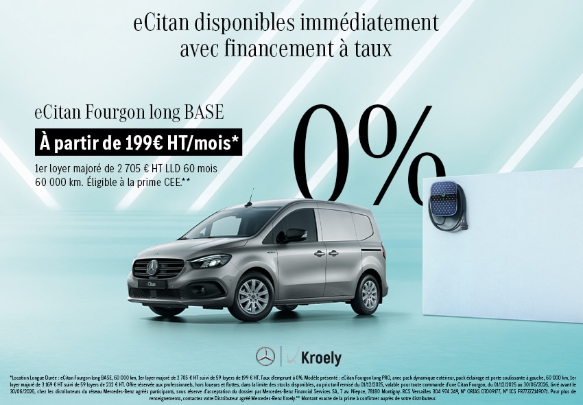 Profitez du Mercedes-Benz eCitan dès 199€ HT/mois* !
