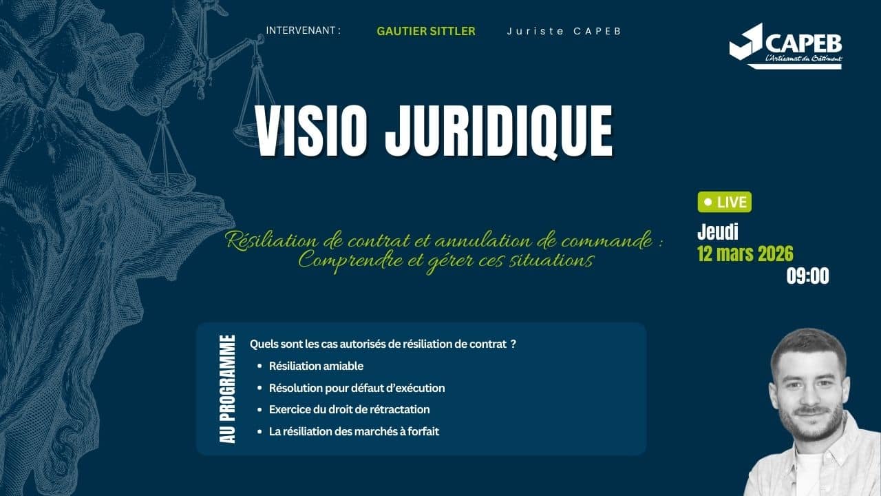 Visio juridique le 12 mars 2026 à 9h : La résiliation de contrat et l&rsquo;annulation de commande – Comprendre et gérer ces situations: le 12 mars 2026 à 9h📅
