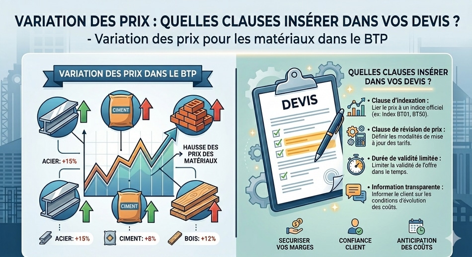 Variation des prix : quelles clauses insérer dans vos devis ?
