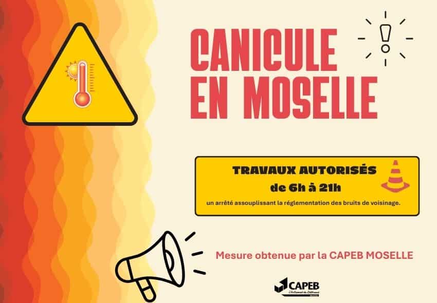 🚨 Fortes chaleurs : la CAPEB Moselle obtient un assouplissement de la réglementation sur les bruits de voisinage