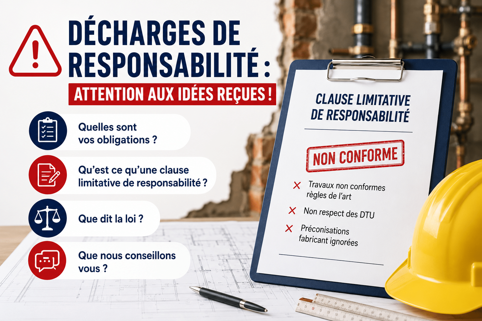 Décharges de responsabilité : attention aux idées reçues !