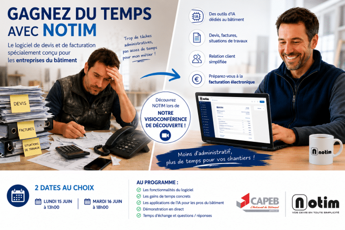 Visio de présentation d&rsquo;un logiciel de devis / facturation Bâtiment qui intègre l&rsquo;IA