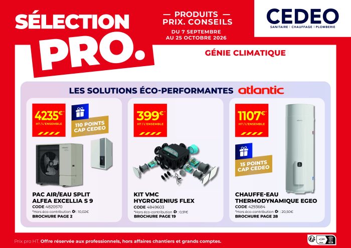 Sélection Pro Génie Climatique : des offres à ne pas manquer pour les professionnels
