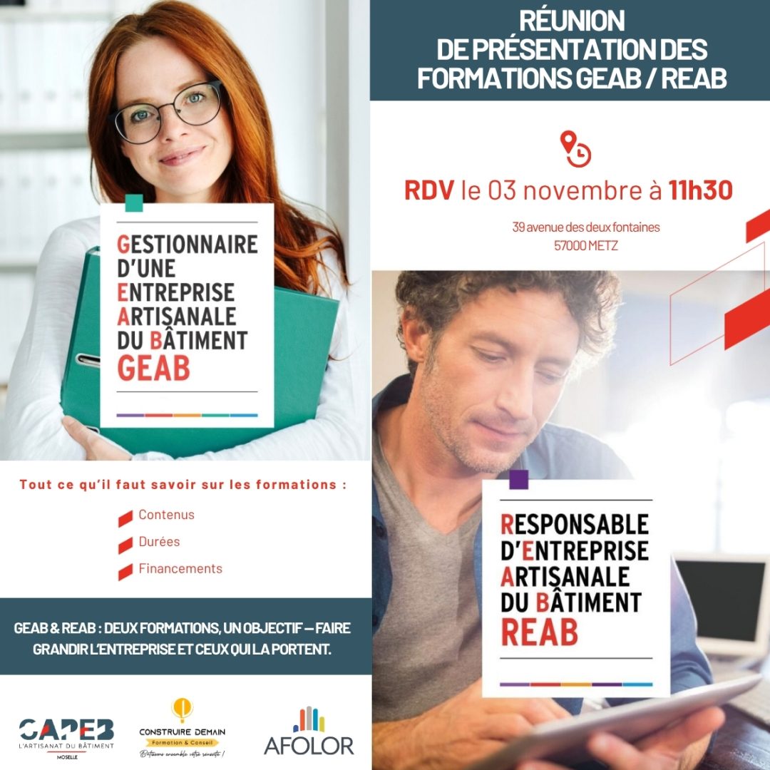 Gérants, repreneurs, collaborateurs : venez découvrir les parcours GEAB et REAB le 3 novembre !